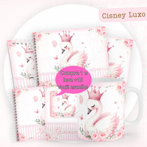 Arquivo Digital Caderneta e Livro do Bebe Cisne Luxo #3847