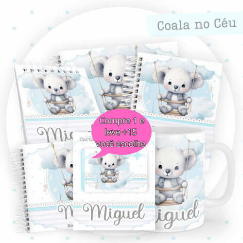 Arquivo Digital Caderneta e Livro do Bebe Coala no Céu #3849