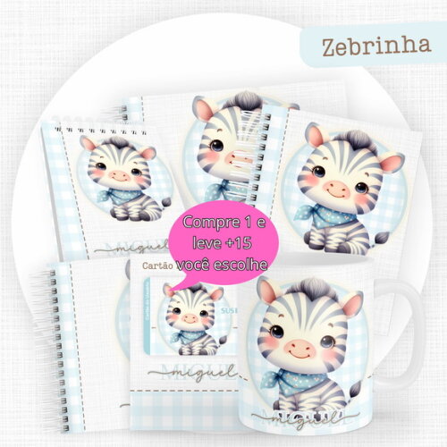 Arquivo Digital Caderneta e Livro do Bebe Zebrinha #3862