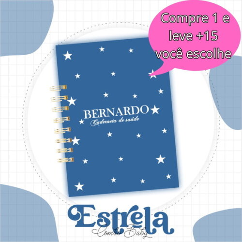 Arquivo Digital Caderneta Estrela Azul Marinho #4379