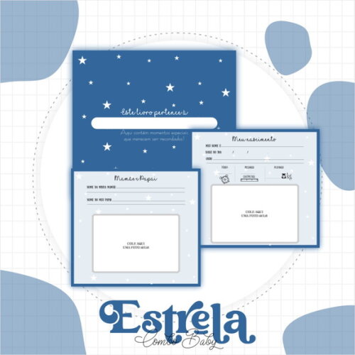 Arquivo Digital Caderneta Estrela Azul Marinho #4379