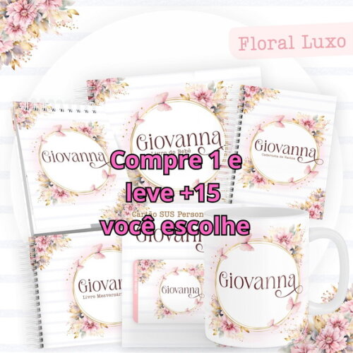 Arquivo Digital Caderneta Floral Luxo #4406