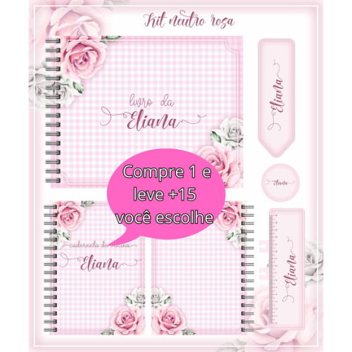Arquivo Digital Caderneta Floral Menina #4488
