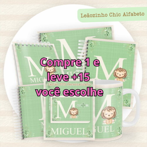 Arquivo Digital Caderneta Leãozinho Chic Alfabeto #5820