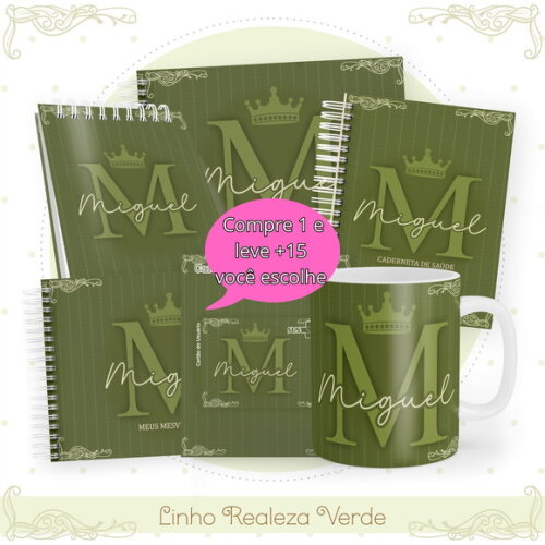 Arquivo Digital Caderneta Linho Realeza Verde #4832