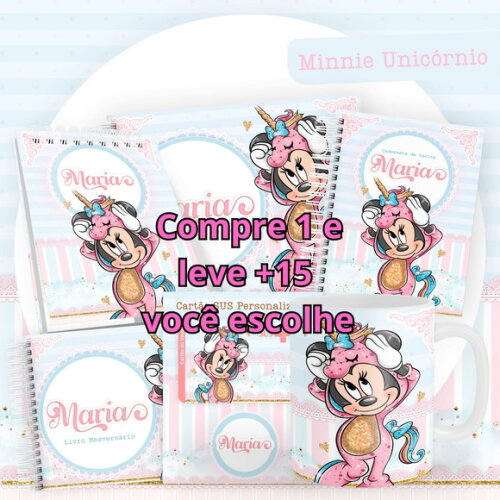 Arquivo Digital Caderneta Minnie Unicórnio #4403