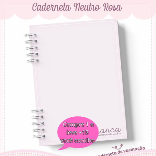 Arquivo Digital Caderneta Neutro Rosa #5443
