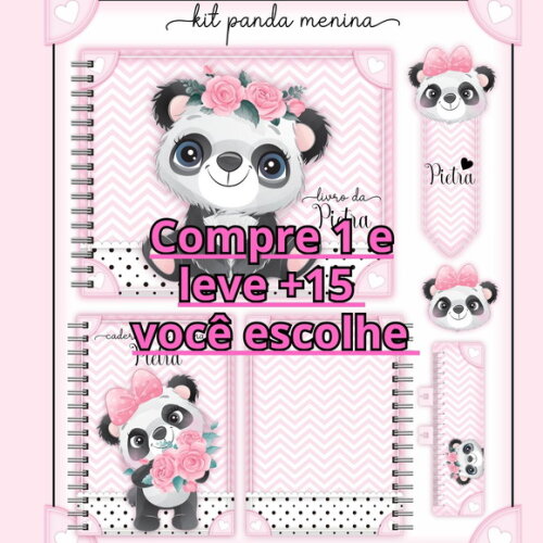 Arquivo Digital Caderneta Panda Menina #4486