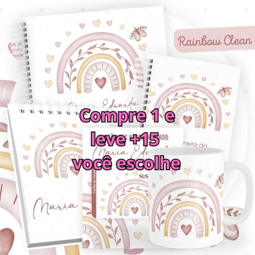 Arquivo Digital Caderneta Rainbow Clean #4510