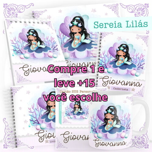 Arquivo Digital Caderneta Sereia Lilás #4523