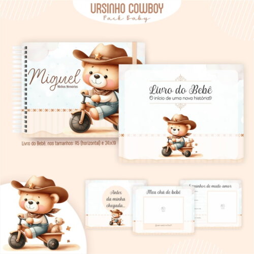 Arquivo Digital Caderneta Ursinho Cowboy #5486