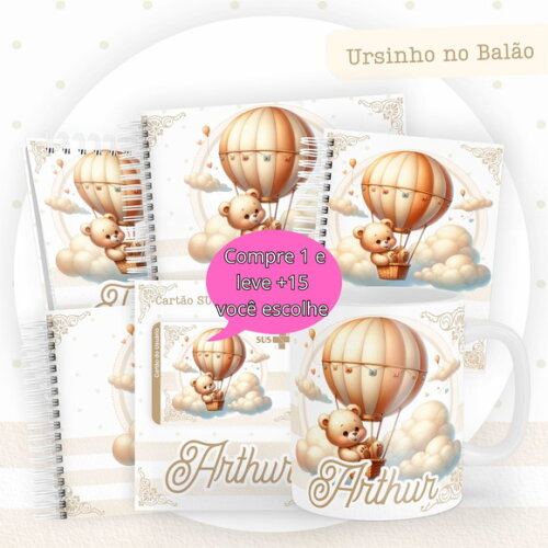 Arquivo Digital Caderneta Ursinho no Balão #4845