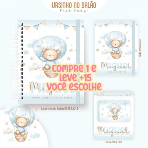 Arquivo Digital Caderneta Ursinho no Balão #7305