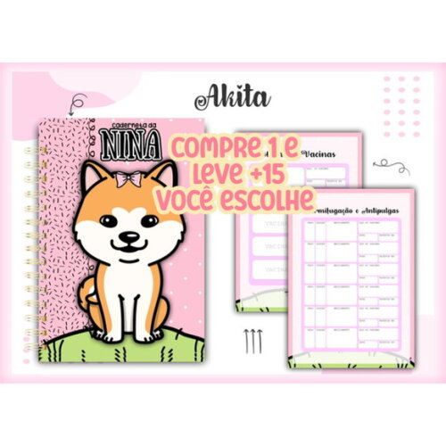 Arquivo Digital Caderneta Vacina Pet Akita #1356