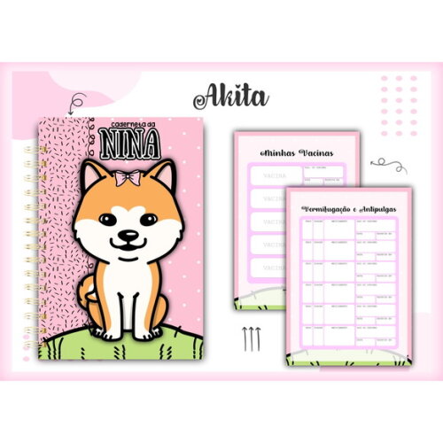 Arquivo Digital Caderneta Vacina Pet Akita #1356