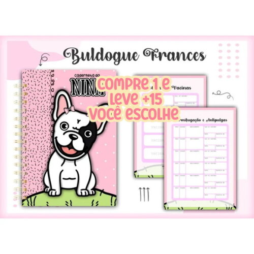 Arquivo Digital Caderneta Vacina Pet Buldogue #1360