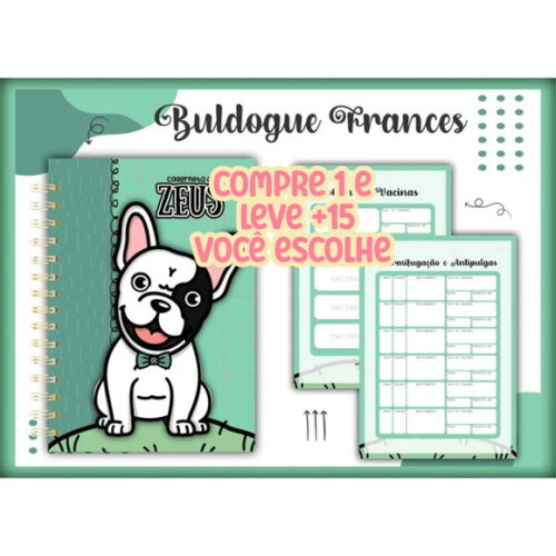 Arquivo Digital Caderneta Vacina Pet Buldogue #1361