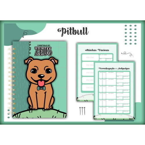 Arquivo Digital Caderneta Vacina Pet Pitbull #1392