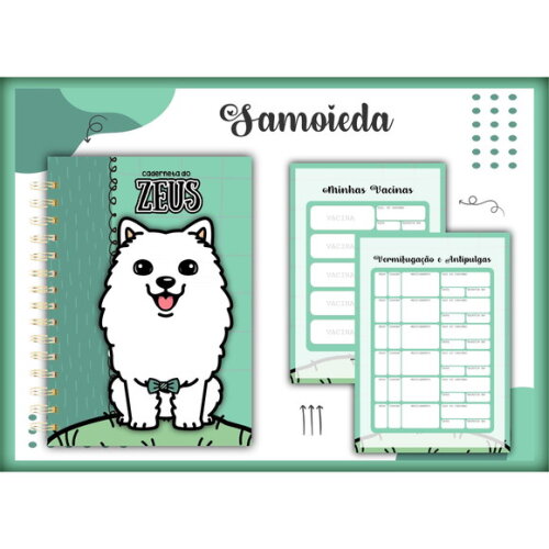 Arquivo Digital Caderneta Vacina Pet Samoieda #1402