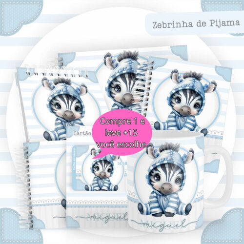 Arquivo Digital Caderneta Zebrinha de Pijama #4772
