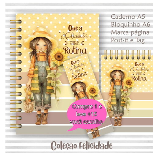 Arquivo Digital Caderno - Coleção Felicidade #2078