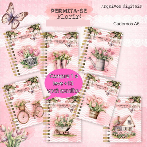 Arquivo Digital Caderno - Kit Permita-se Florir #1799