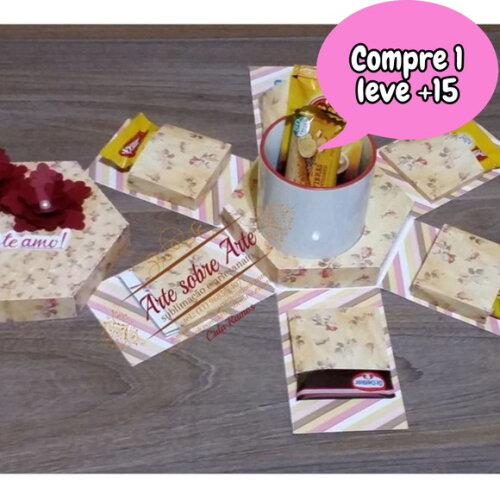 Arquivo Digital Caixa de Caneca Explosão Dia das Mães #180