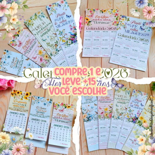 Arquivo Digital Calendário Cristão Floral 2026 #7328