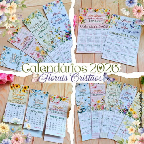 Arquivo Digital Calendário Cristão Floral 2026 #7328