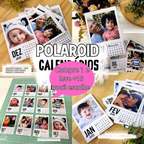 Arquivo Digital Calendário Polaroid 2025 #5181
