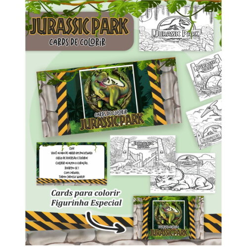 Arquivo Digital Card de Colorir Jurrasic Park #6790