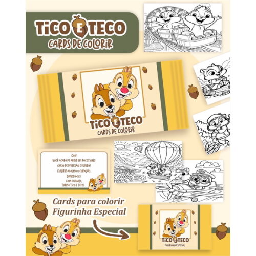 Arquivo Digital Card de Colorir Tico e Teco #2407