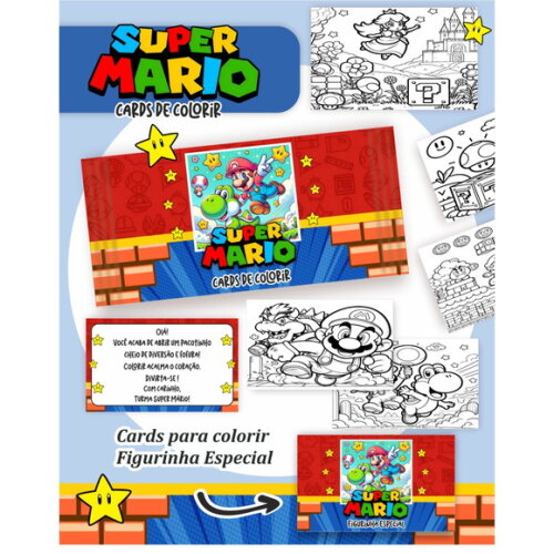 Arquivo Digital Card de Colorir Super Mario #2597