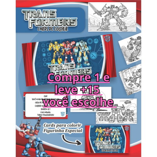 Arquivo Digital Card de Colorir Transformers #6780
