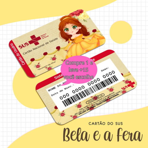 Arquivo Digital Cartão Sus a Bela e a Fera #1630