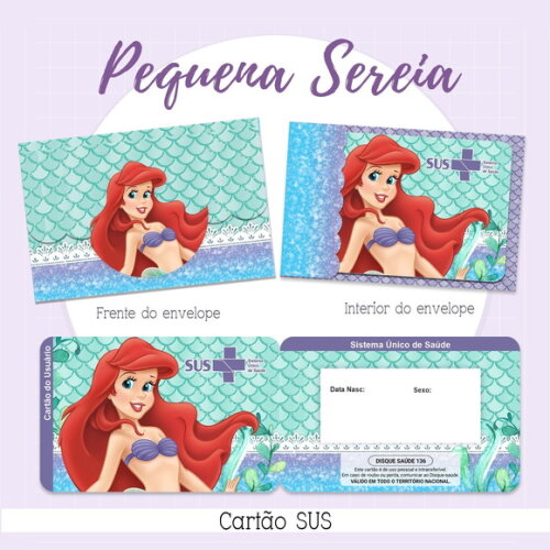 Arquivo Digital Cartão Sus a Pequena Sereia #2117
