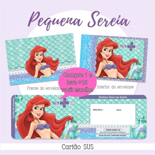 Arquivo Digital Cartão Sus a Pequena Sereia #2117