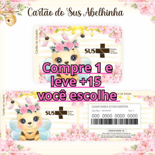 Arquivo Digital Cartão Sus Abelhinha #337