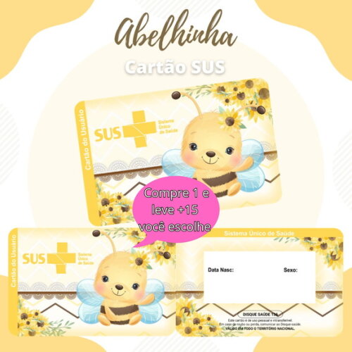 Arquivo Digital Cartão Sus Abelhinha #546