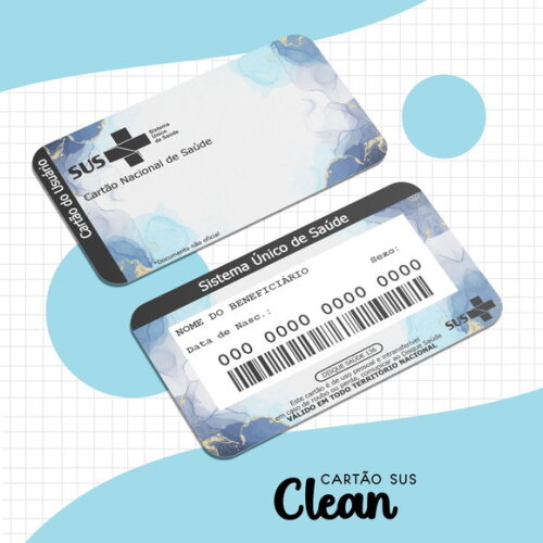 Arquivo Digital Cartão Sus Adulto Clean Azul #1624