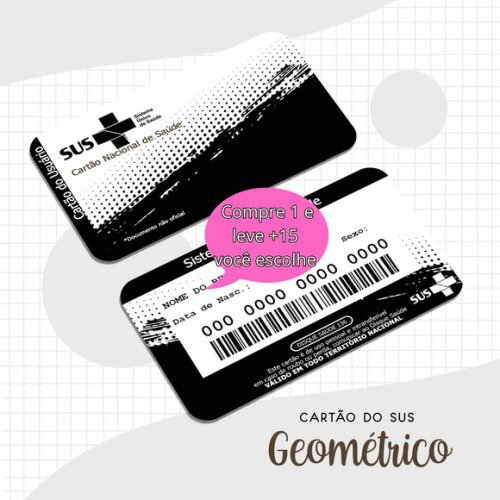Arquivo Digital Cartão Sus Adulto Geométrico #1628