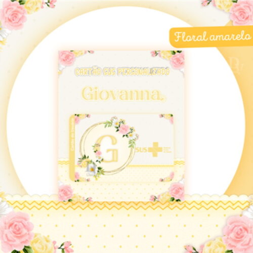 Arquivo Digital Cartão Sus Alfabeto Floral Amarelo #2494
