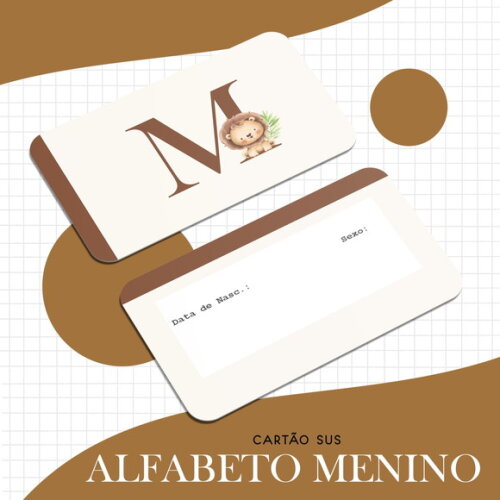 Arquivo Digital Cartão Sus Alfabeto Menino #1636