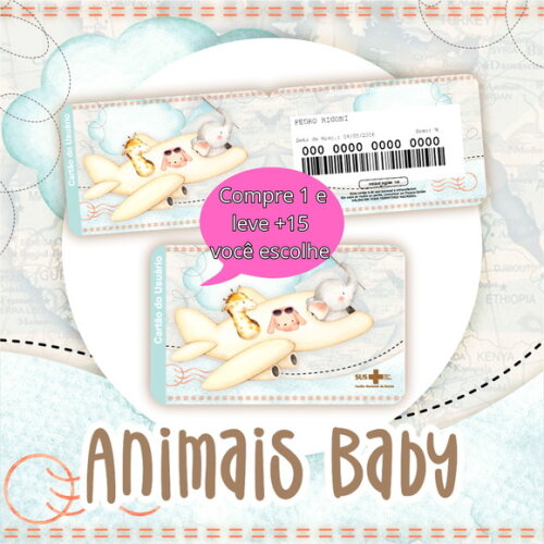 Arquivo Digital Cartão Sus Animais Baby #2801