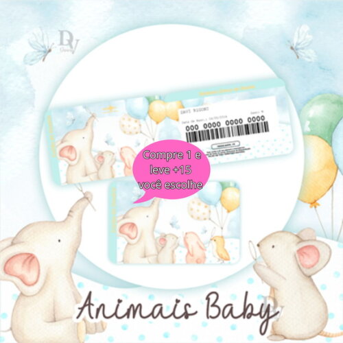 Arquivo Digital Cartão Sus Animais Baby #5308
