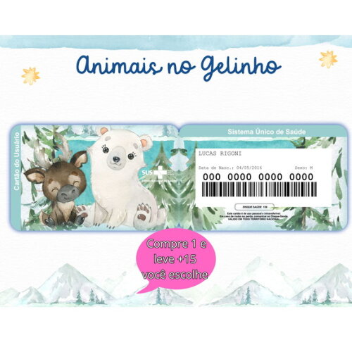 Arquivo Digital Cartão Sus Animais no Gelinho #5332