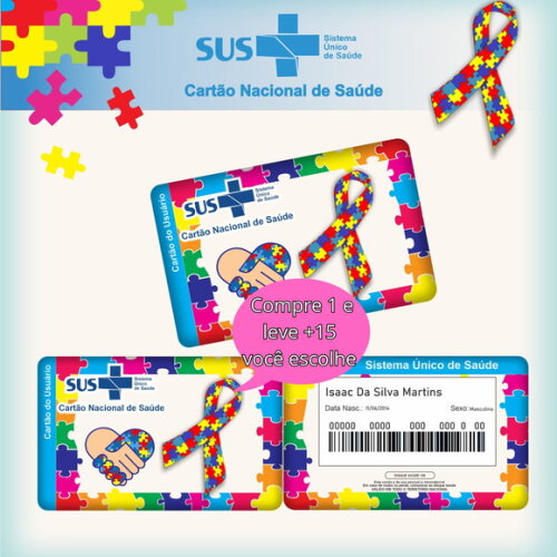 Arquivo Digital Cartão Sus Autismo Azul #2616