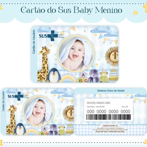 Arquivo Digital Cartão Sus Baby Foto Menino #1609