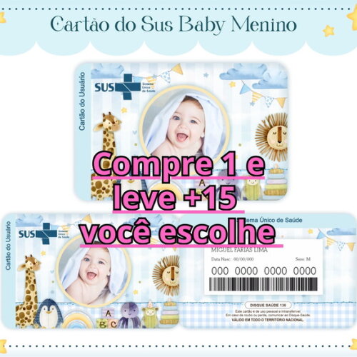 Arquivo Digital Cartão Sus Baby Foto Menino #1609