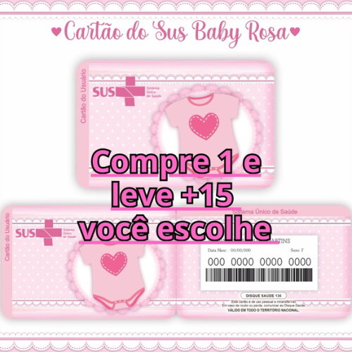 Arquivo Digital Cartão Sus Baby Rosa #336